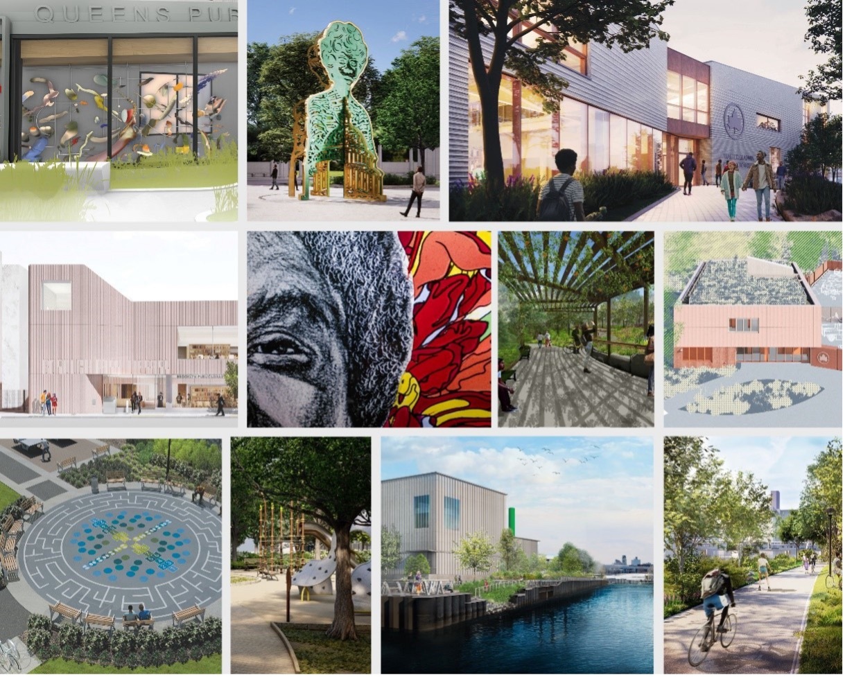 a collage of award-winning public design projects