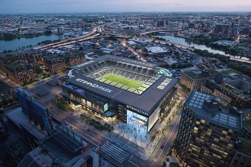 Rendering of Etihad Park and the Willets Point Transformation