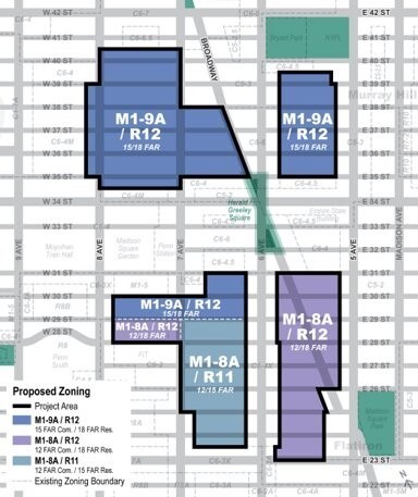 The proposed zoning of the MSMX plan. Credit: DCP