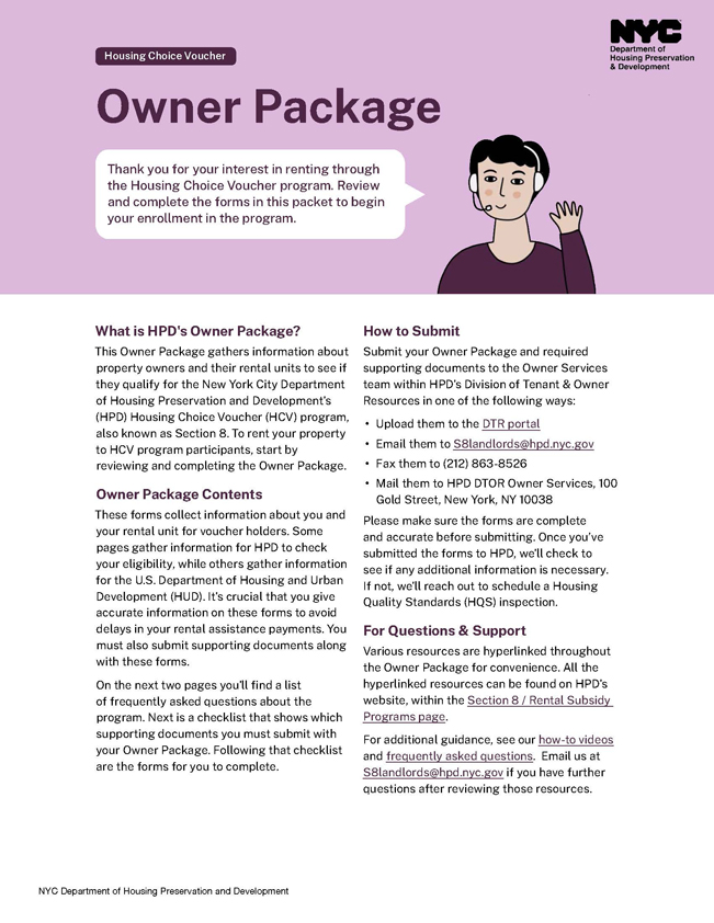 Owner Package Cover