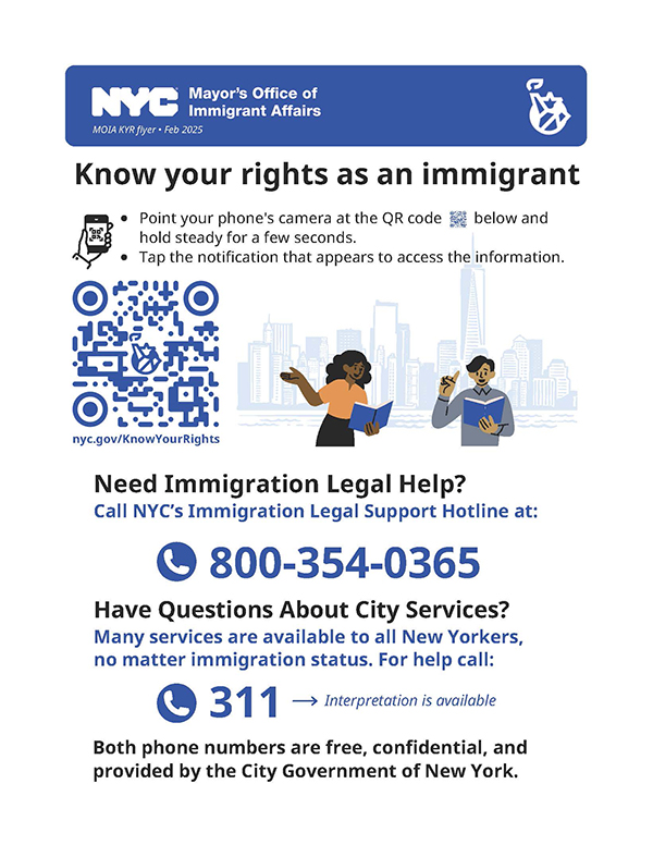 Know Your Rights As An Immigrant Poster With QR Code