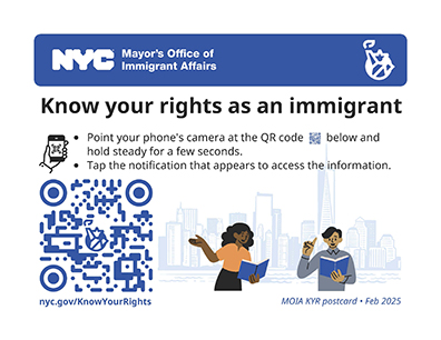 Know Your Rights As An Immigrant Poster With QR Code