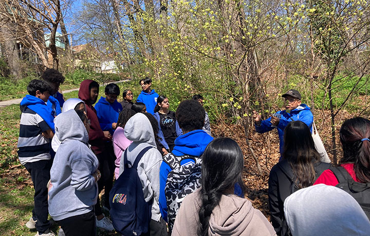 NYC Junior Ambassadors learning about their community.
                                           