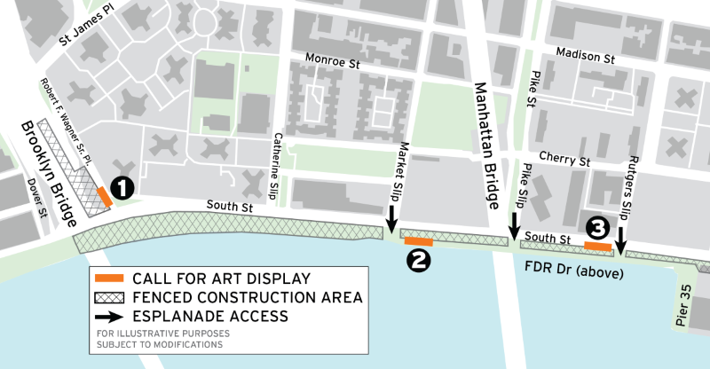 Map showing locations of BMCR Call for Art panels