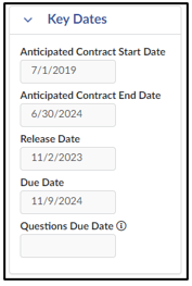 The RFx Key Dates section displays.