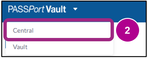 The PASSPort sites navigation displays the drop-down menu.