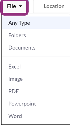 The File drop-down filter.