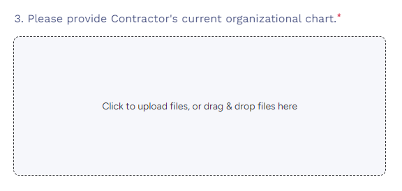 Screenshot of file upload box for organizational chart (Computer view)