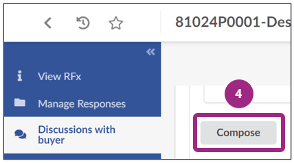 The Discussions with buyer tab displays the Compose button.