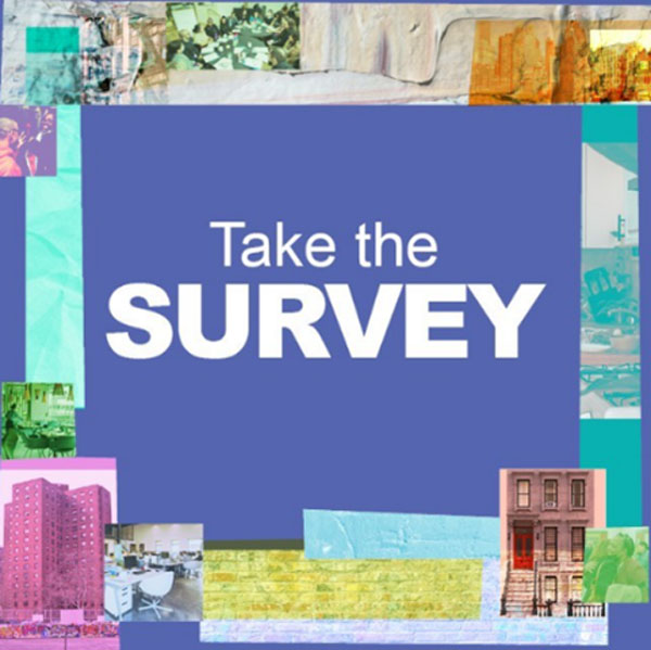 Decorative tile with the words "Take the Survey"