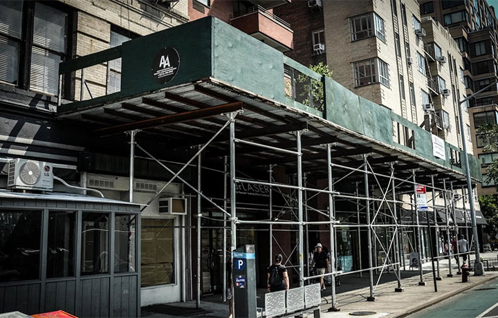 Photo of Scaffolding on NYC Sidewalk
                                           