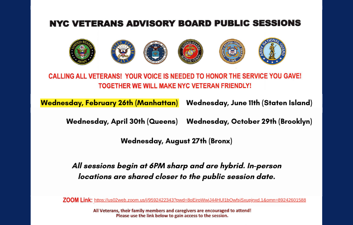 VAB Public Sessions | Manhattan - Wednesday, February 26th, 2025
                                           