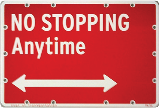 no stopping anytime sign