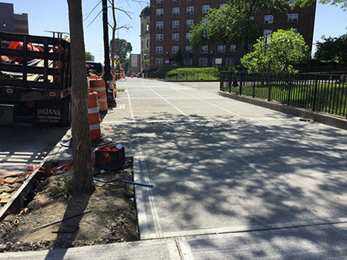 East Gun Hill Road sidewalk: After